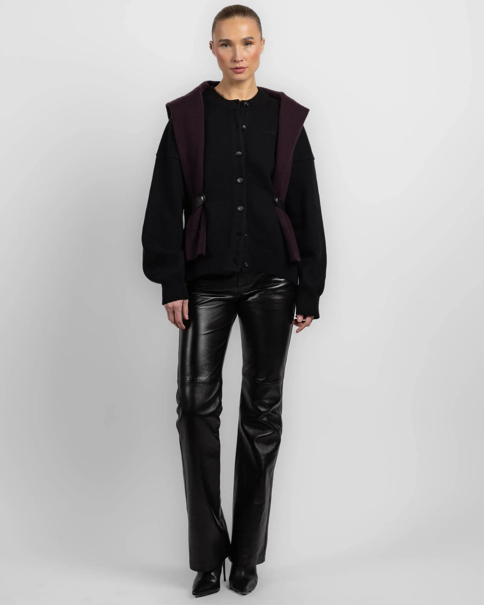 Leather Tab Cardigan sold by TNT Fashion product image thumbnail 2