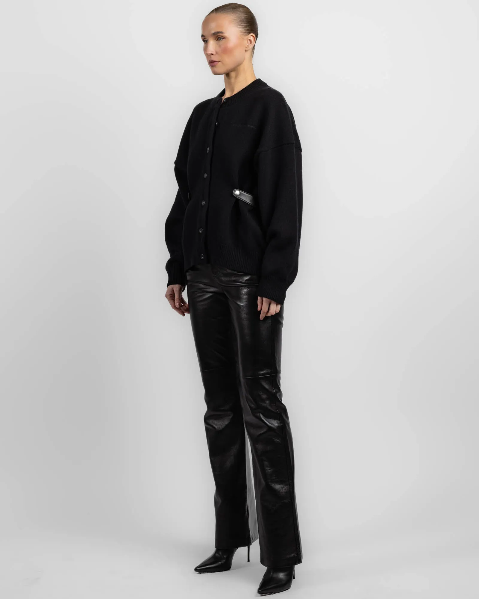 Leather Tab Cardigan sold by TNT Fashion product image thumbnail 4