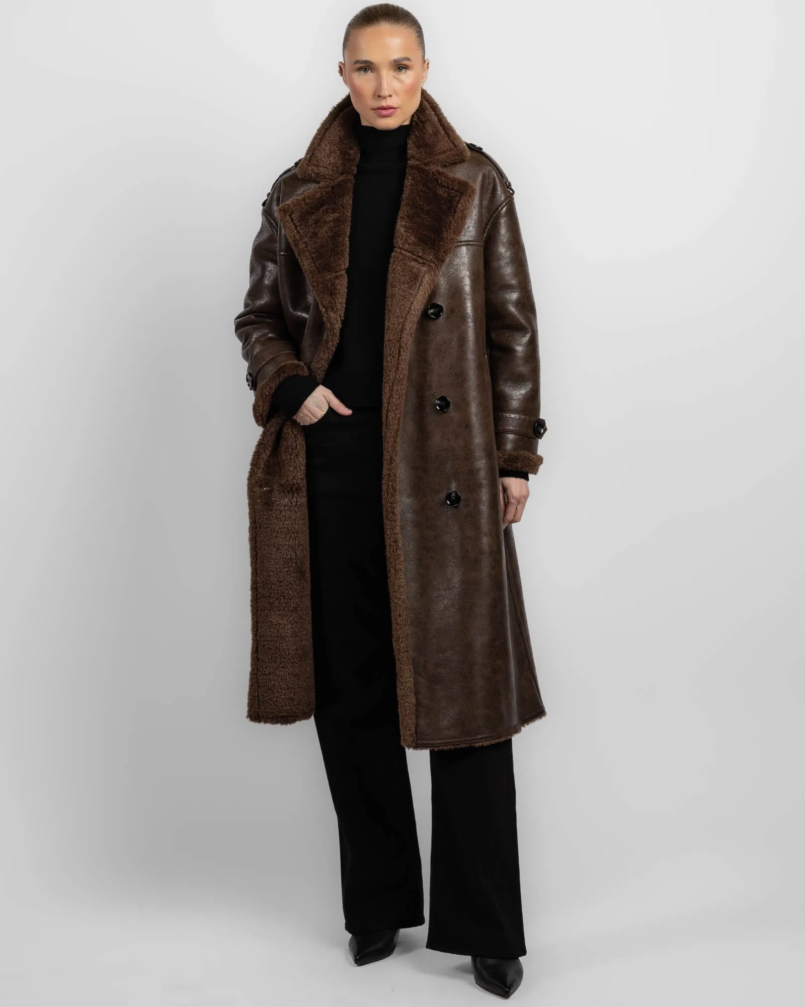 Faux Leather Coat sold by TNT Fashion product image thumbnail 2