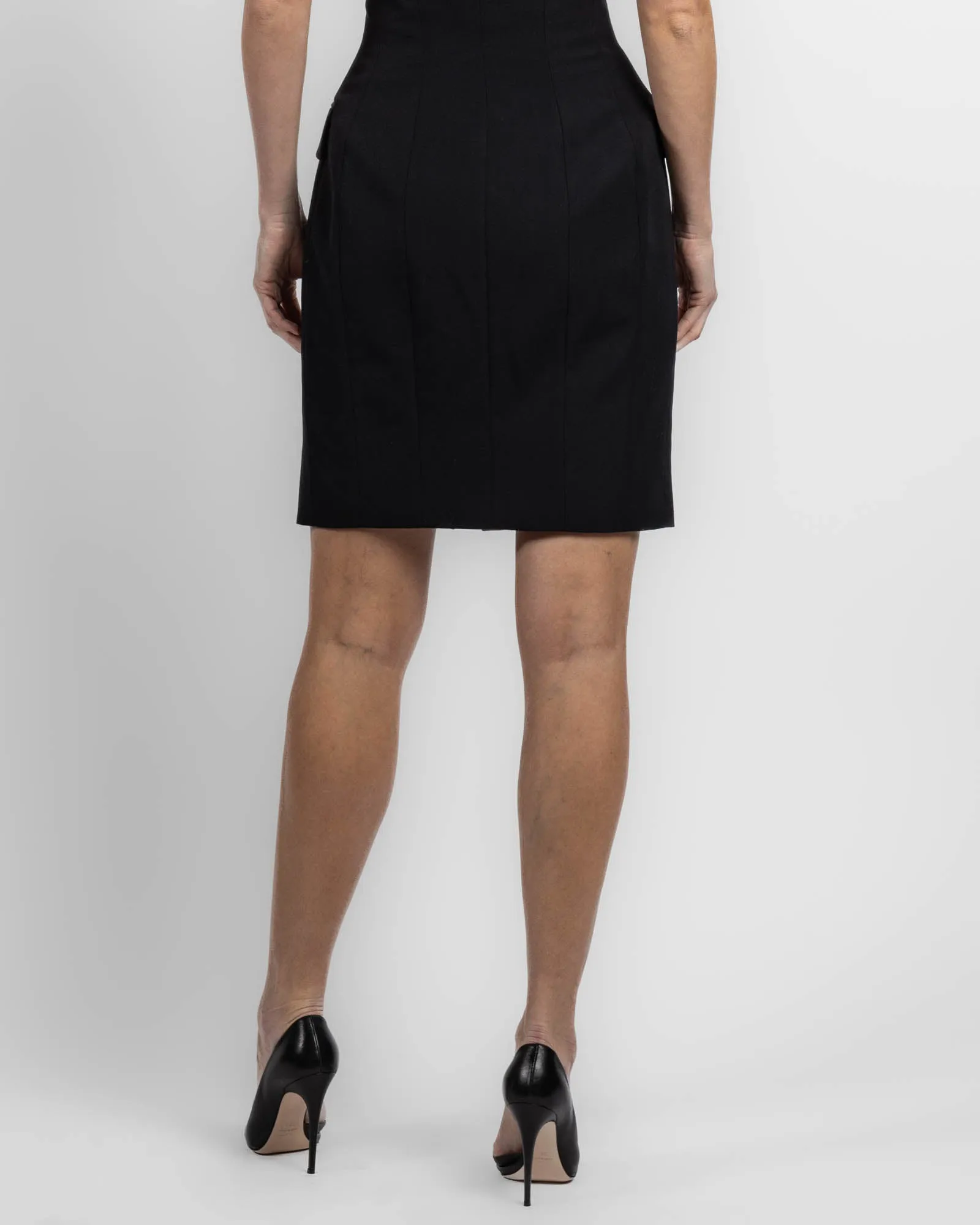 High Waist Zipped Knee Length Skirt sold by TNT Fashion product image thumbnail 3