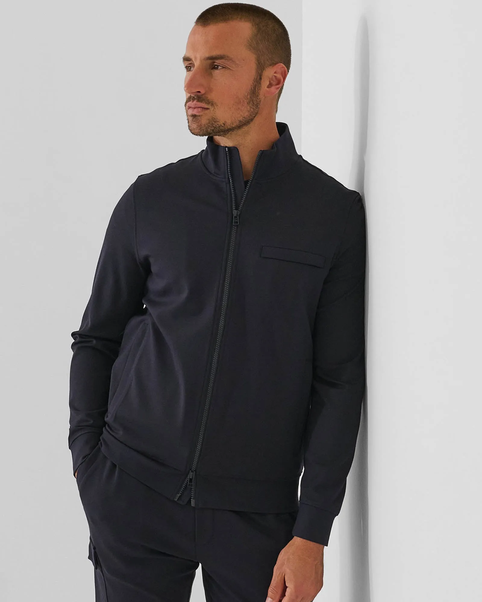 Zip Mock Neck Track Jacket sold by TNT Fashion product image thumbnail 3