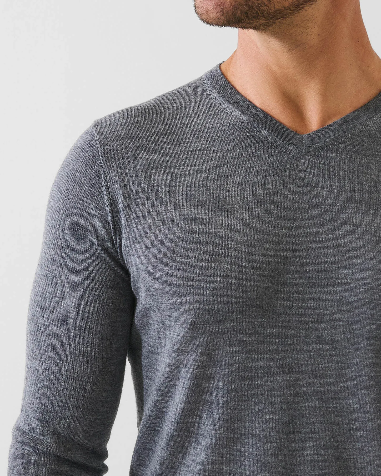 14 Gauge Merino V-Neck sold by TNT Fashion product image thumbnail 3