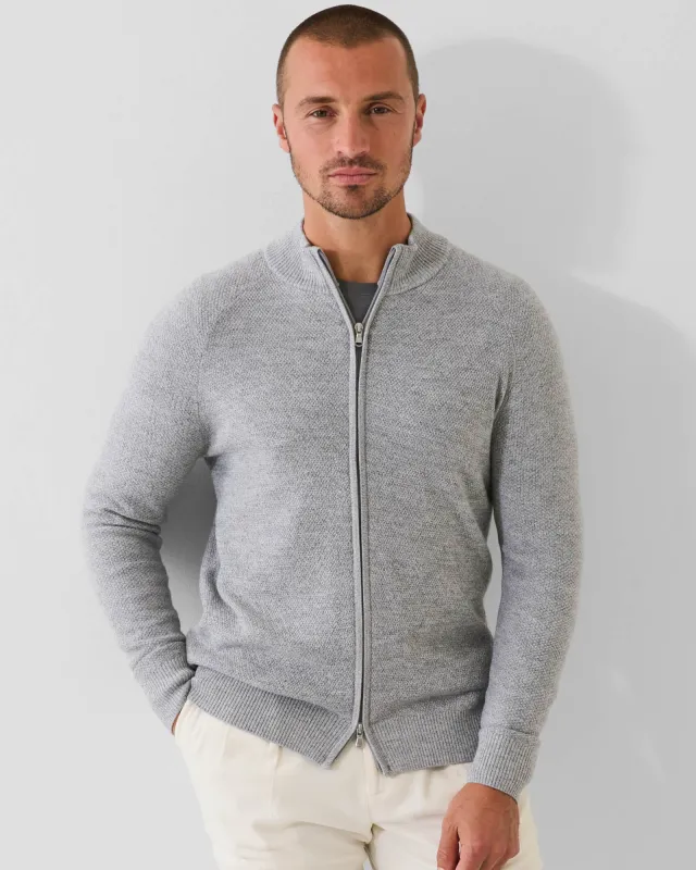 Seed Stitch Zip Cardigan sold by TNT Fashion