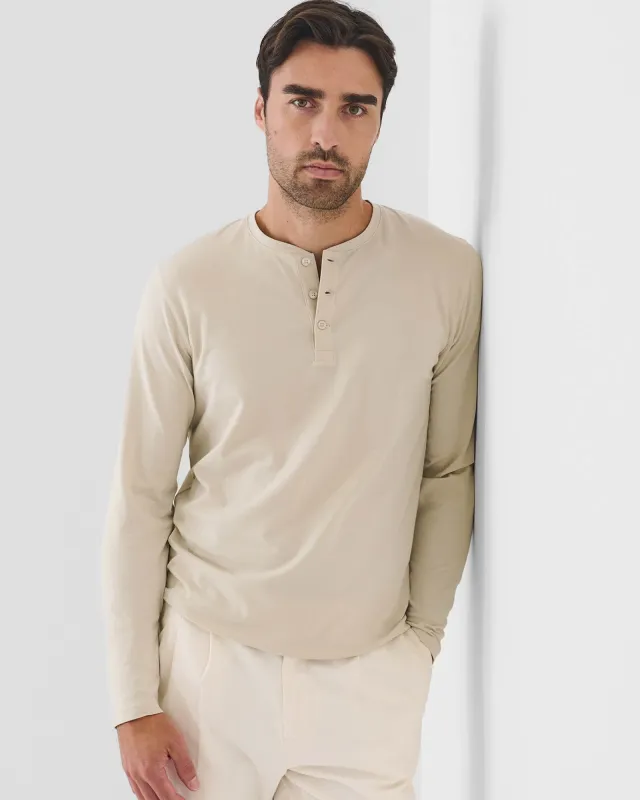 Long Sleeve Stretch Henley sold by TNT Fashion