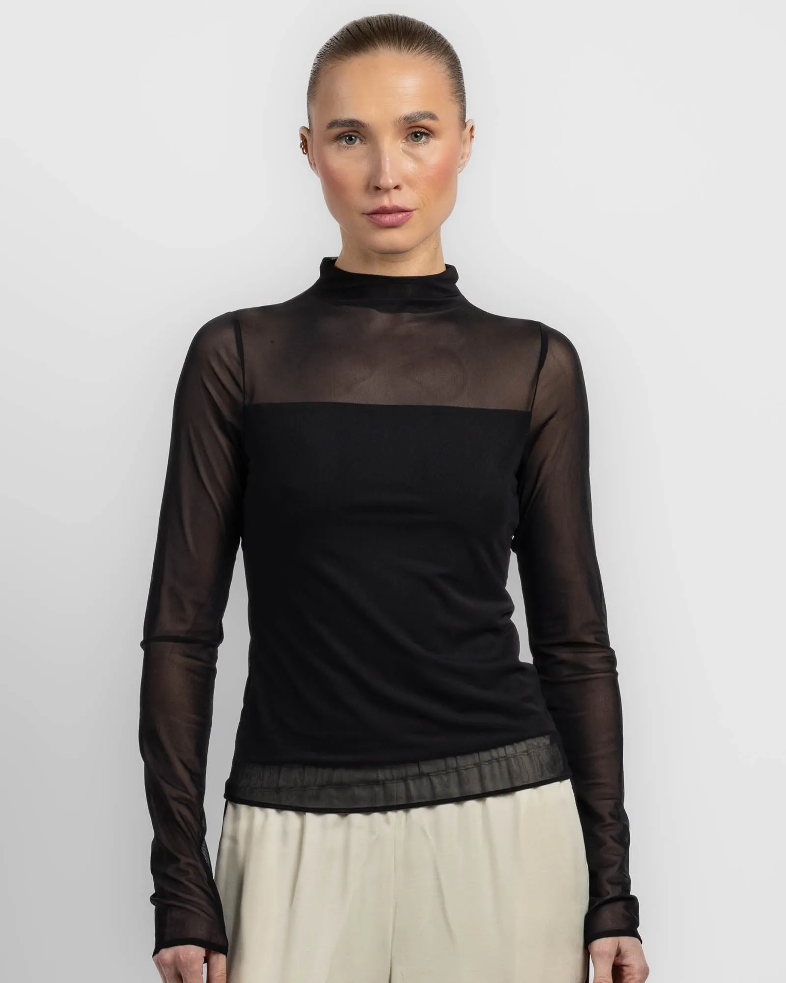 Luca Mix Mock Neck Long Sleeve sold by TNT Fashion