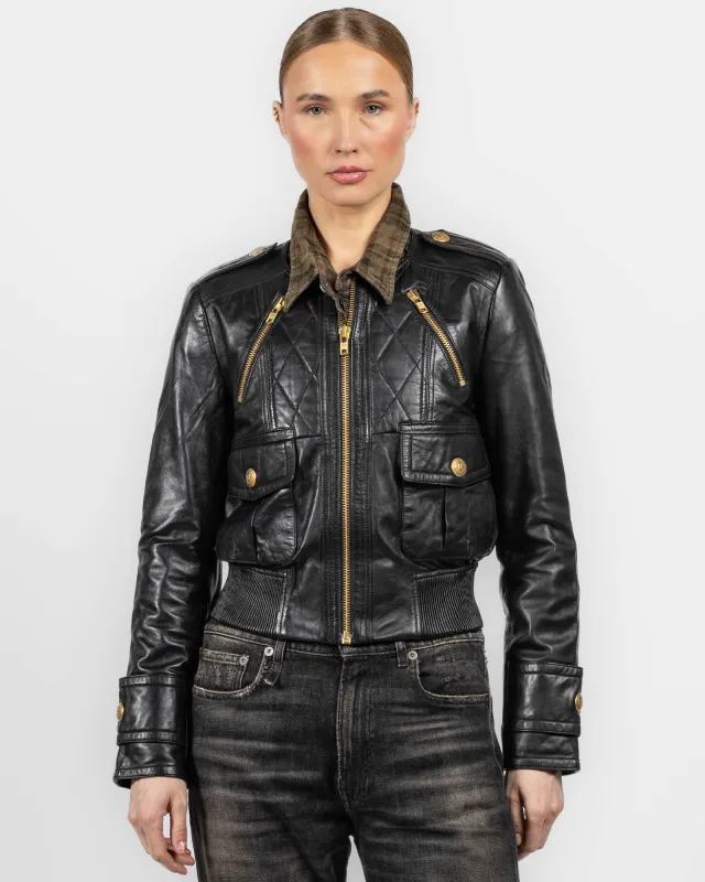 Leather Shrunken Jacket sold by TNT Fashion