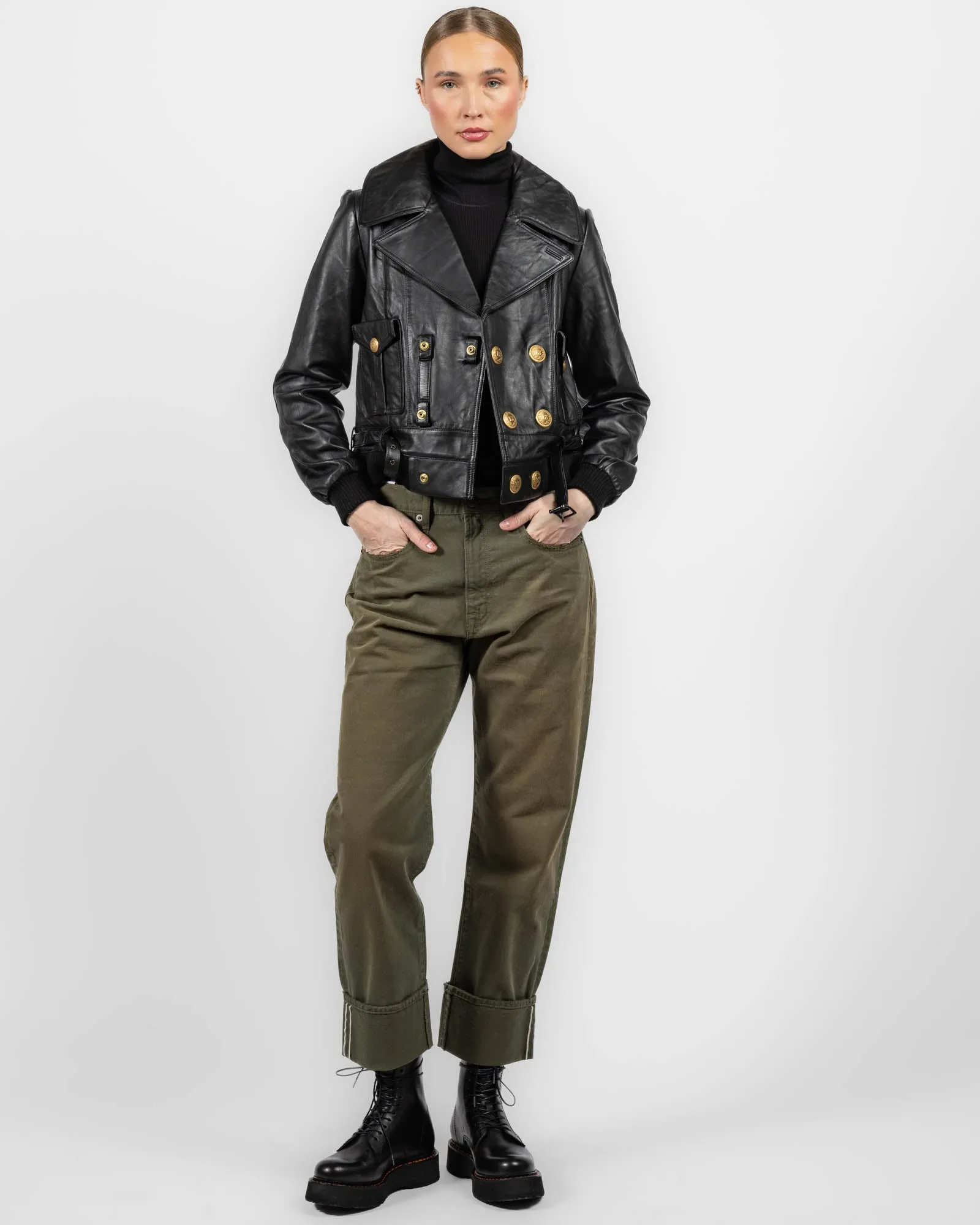 Leather Peacoat Jacket sold by TNT Fashion product image thumbnail 2
