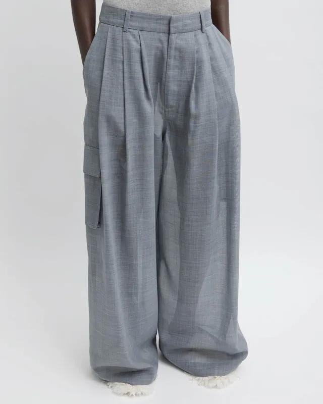 Sheer Wool Triple Pleat Pants sold by TNT Fashion