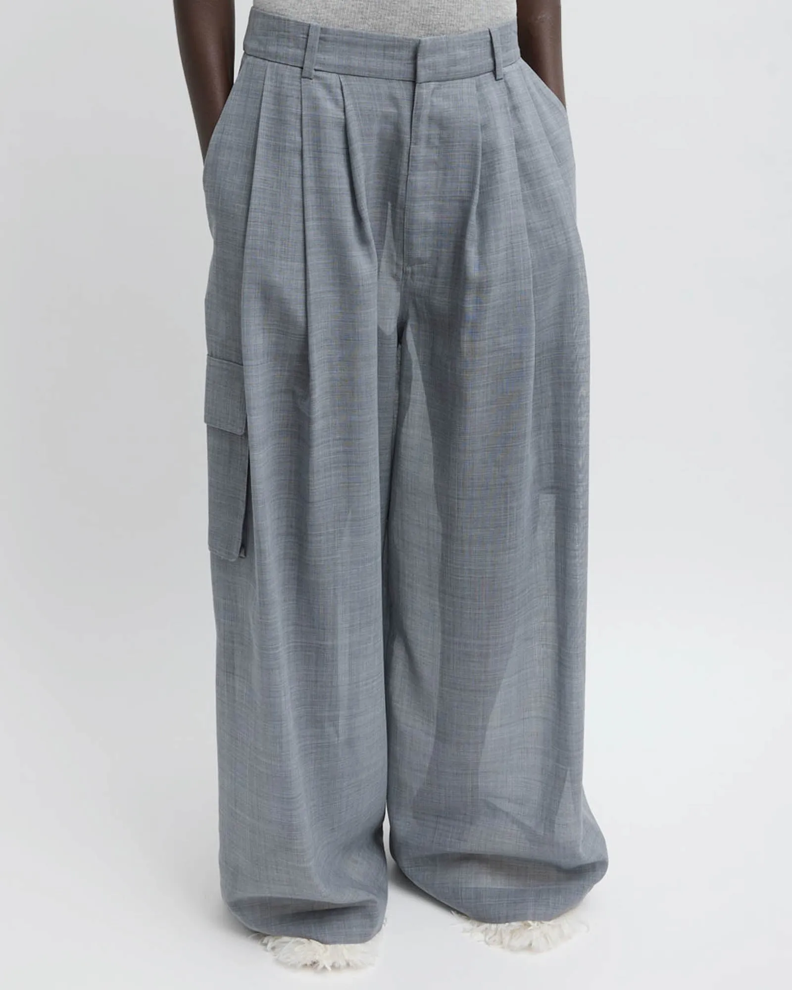 Sheer Wool Triple Pleat Pants sold by TNT Fashion
