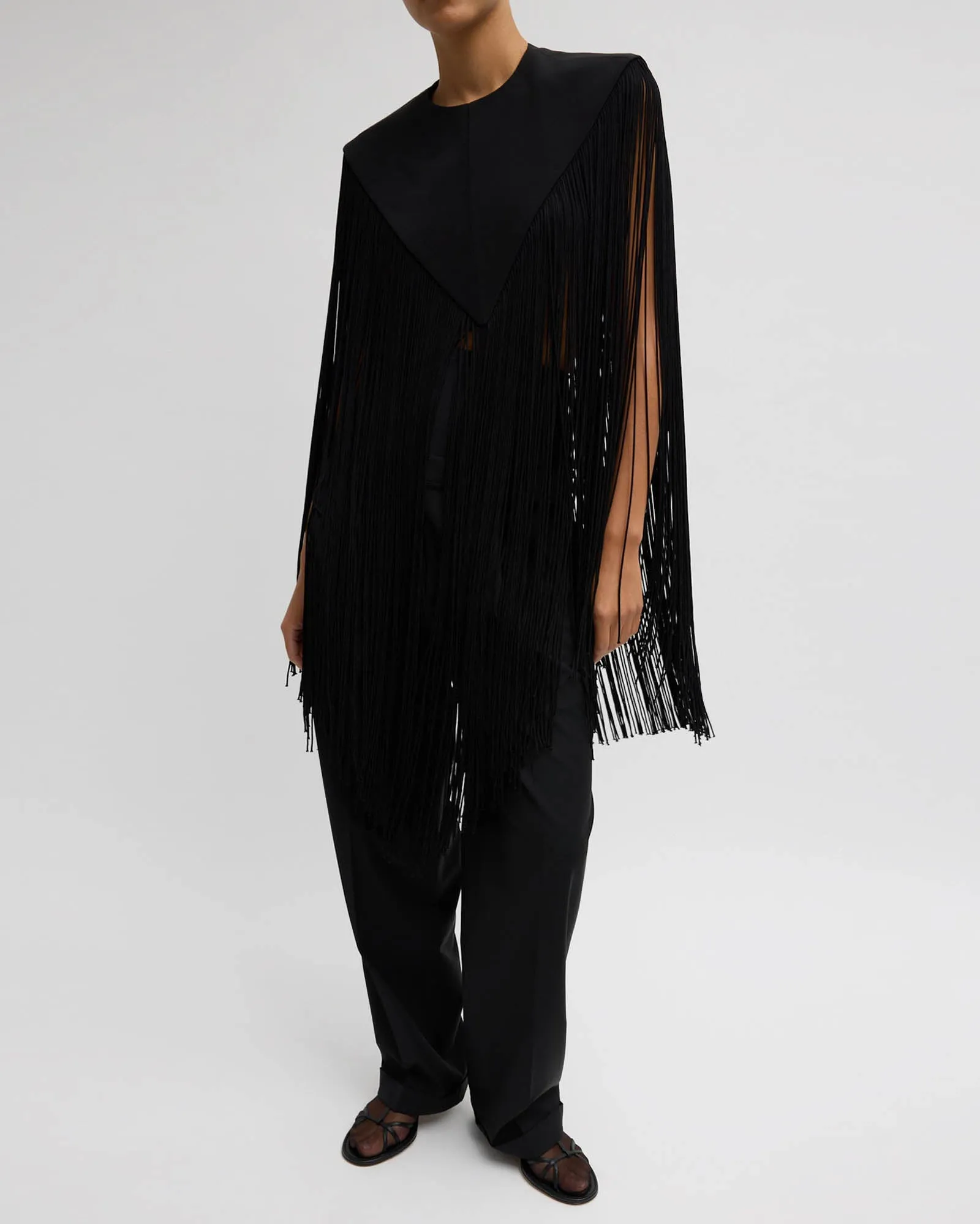 Silk Fringe Cape sold by TNT Fashion