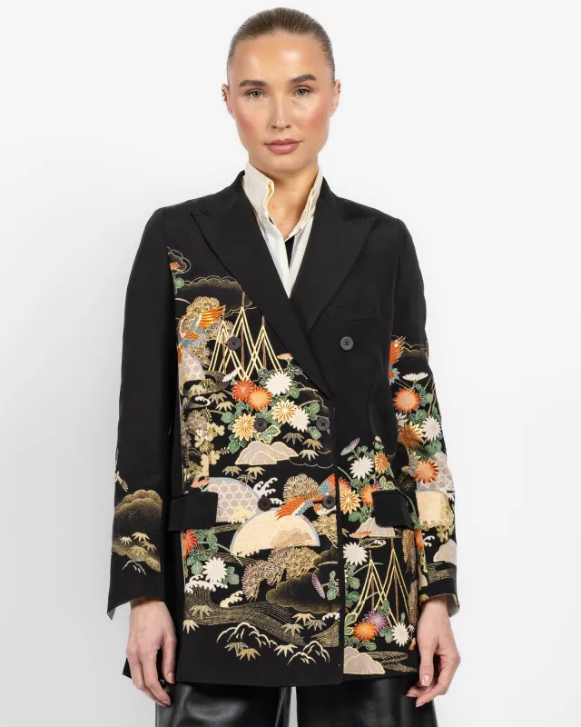 Flared Double-Breasted Kimono Jacket sold by TNT Fashion