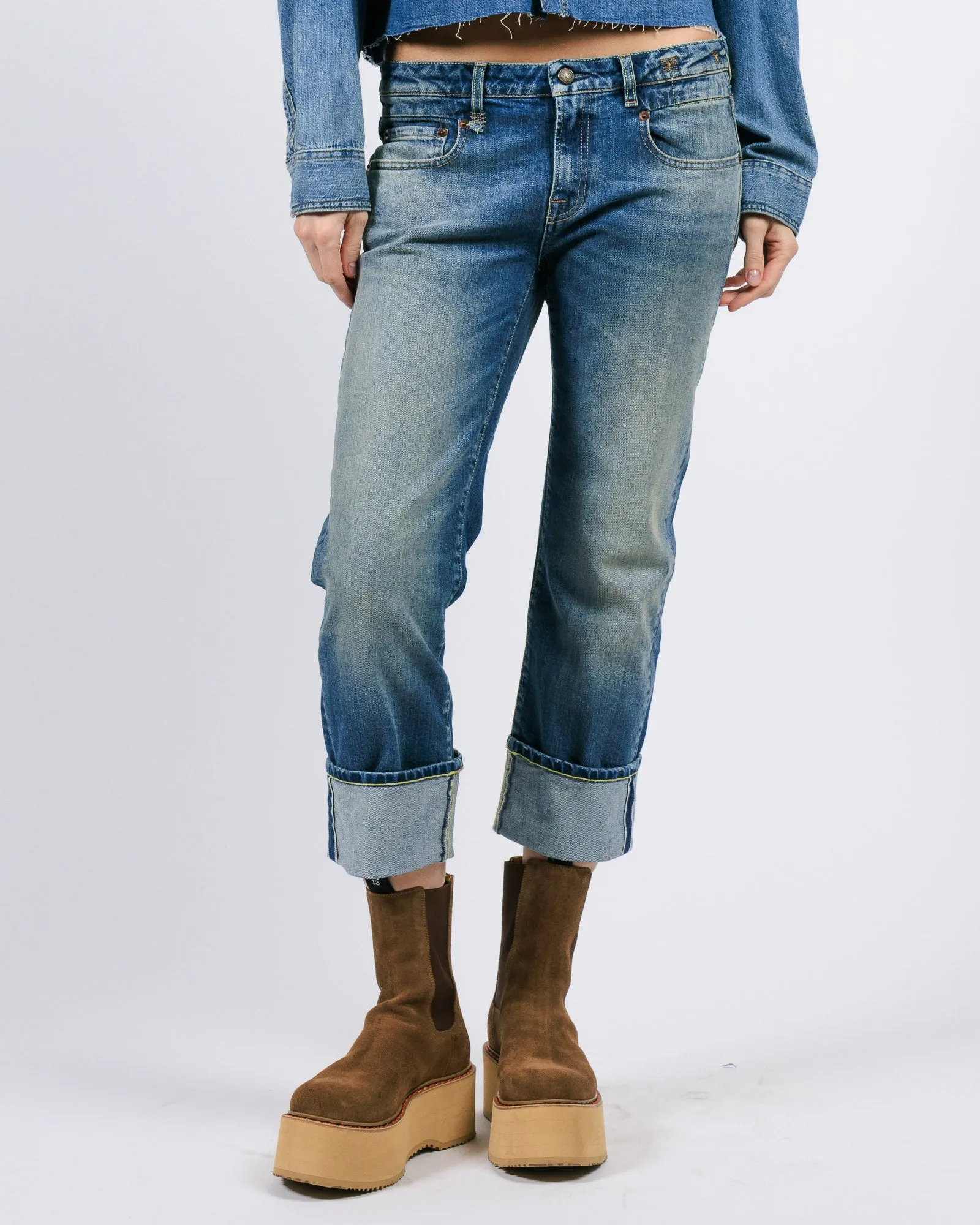 Cuffed Boy Straight Jeans sold by TNT Fashion