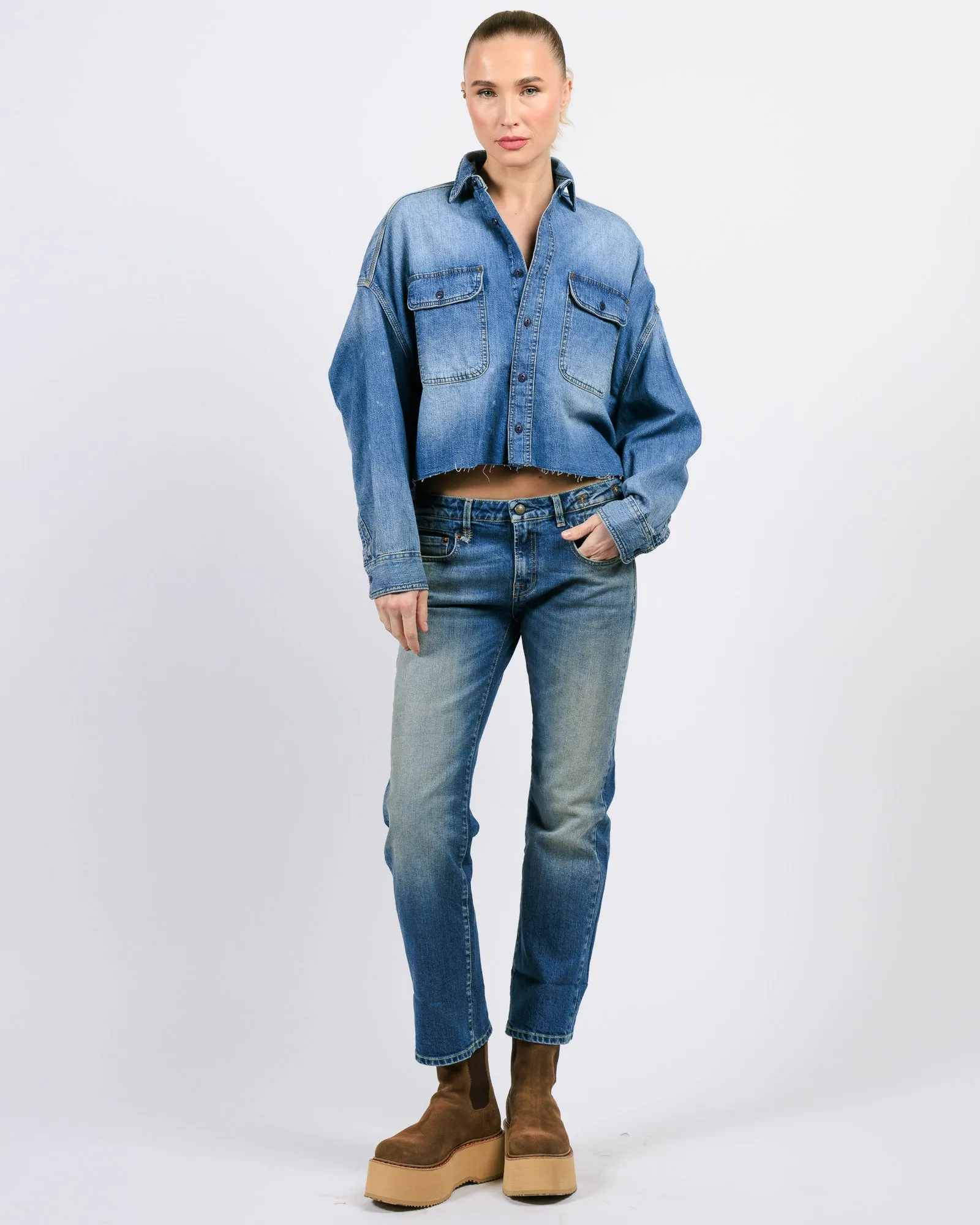 Cuffed Boy Straight Jeans sold by TNT Fashion product image thumbnail 2