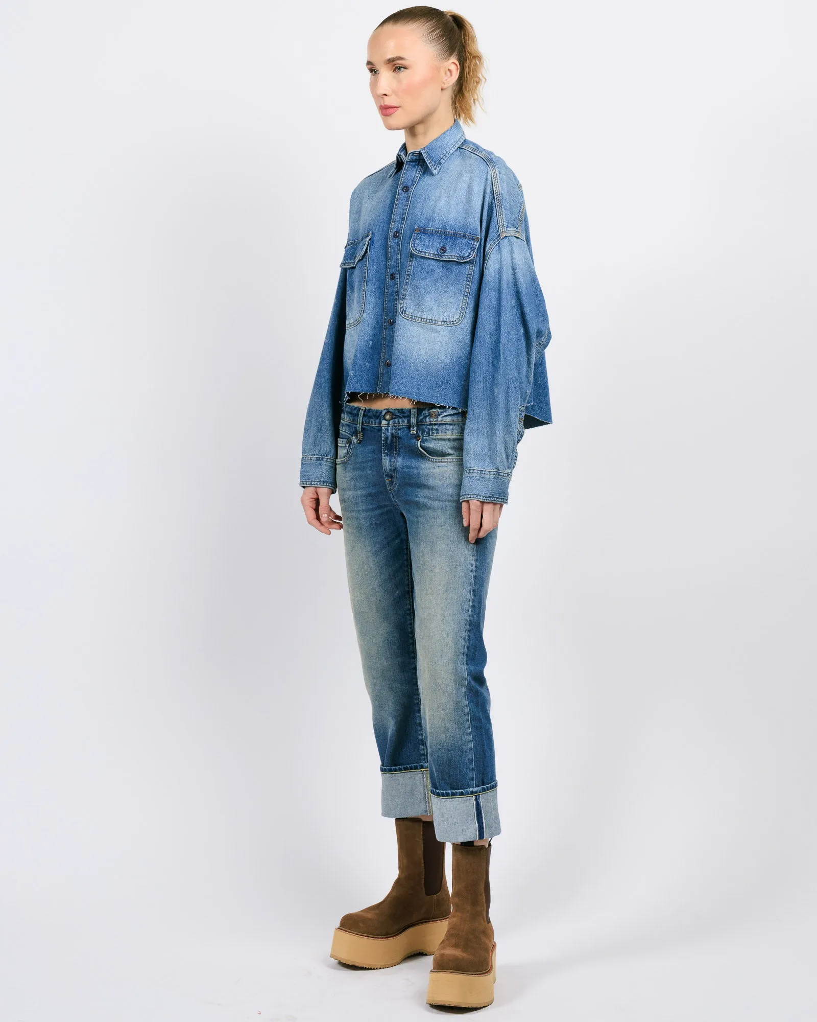 Cuffed Boy Straight Jeans sold by TNT Fashion product image thumbnail 3