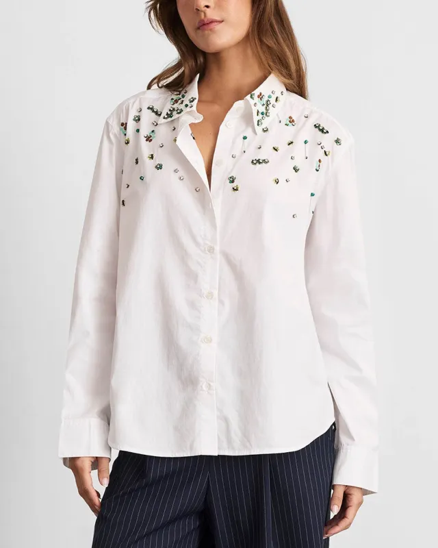 Margaux Embellished Shirt made by Tanya Taylor