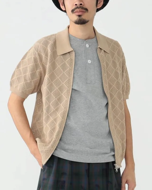 Zip Knit Mesh Polo sold by TNT Fashion