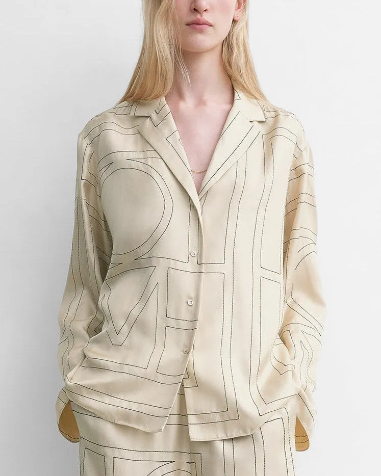 Monogram Silk PJ Top sold by TNT Fashion