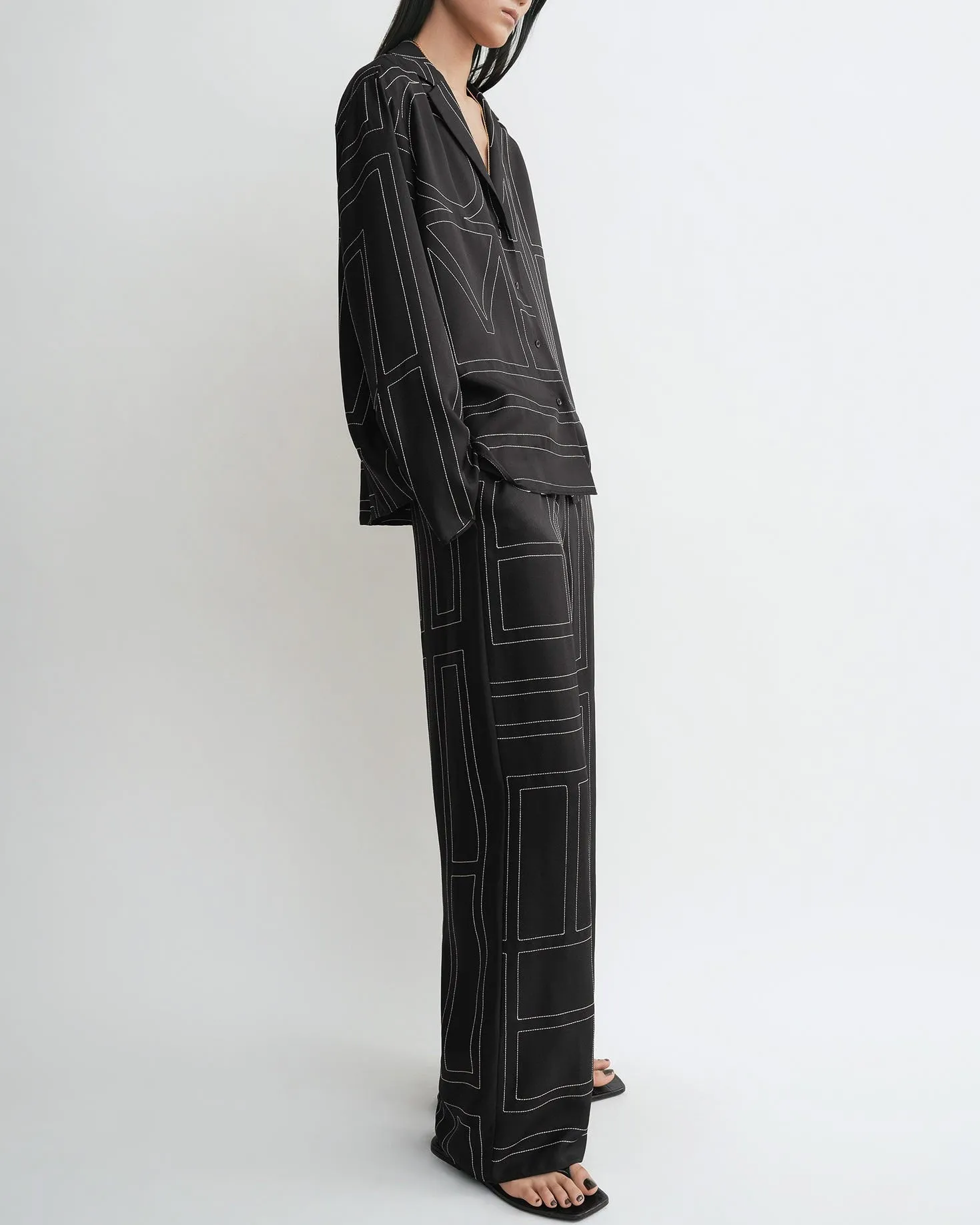 Monogram Silk PJ Top sold by TNT Fashion product image thumbnail 3