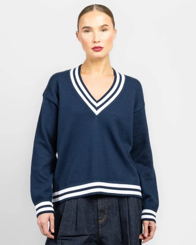 Varsity V-neck made by White + Warren
