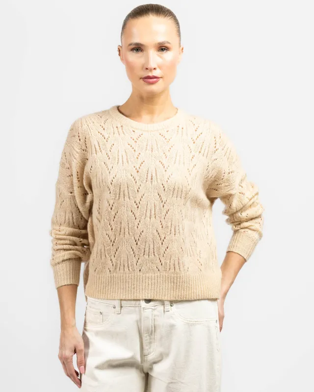 Allover Pointelle Crew Neck made by Autumn Cashmere