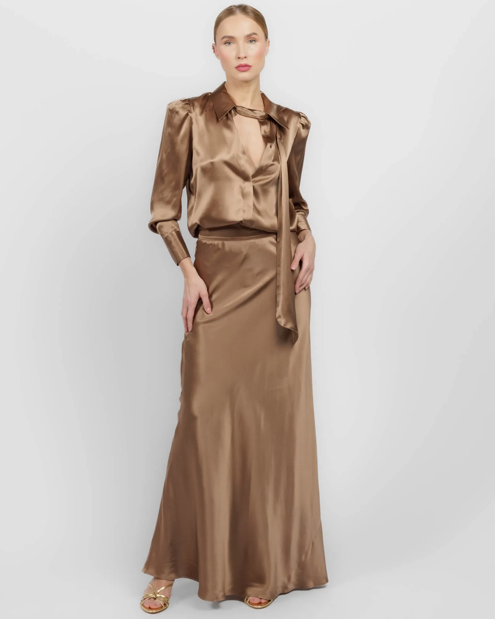 Honey Neck Tie Blouse sold by TNT Fashion product image thumbnail 2