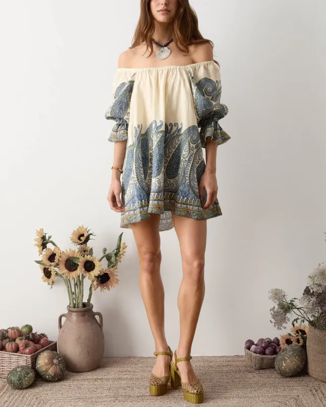 Arcadia Paisley Puff Sleeve Dress made by BOTEH