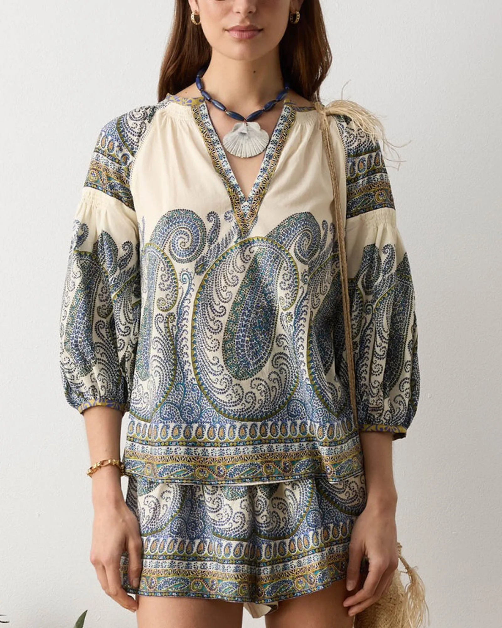 Arcadia Paisley Smock Blouse sold by TNT Fashion