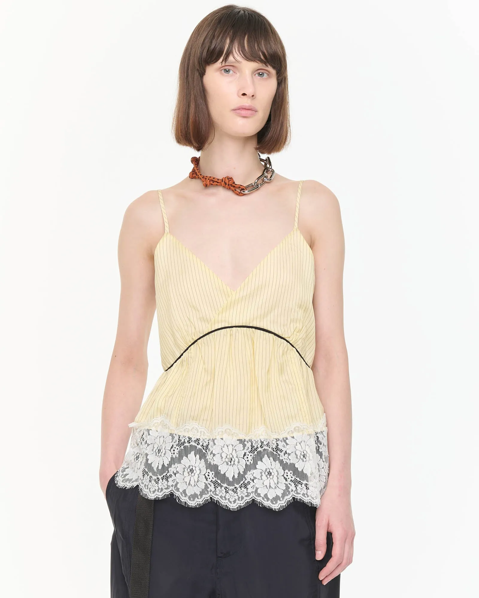 Lace Hem Striped Top sold by TNT Fashion