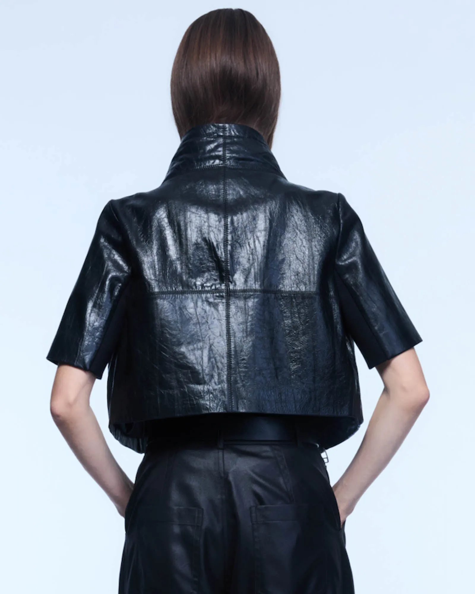 Crop Leather Jacket sold by TNT Fashion product image thumbnail 3