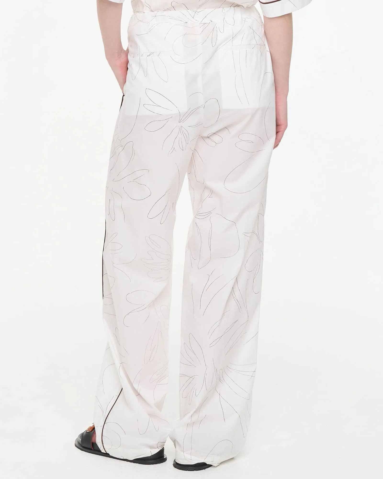 White Floral Cotton Pants sold by TNT Fashion product image thumbnail 3