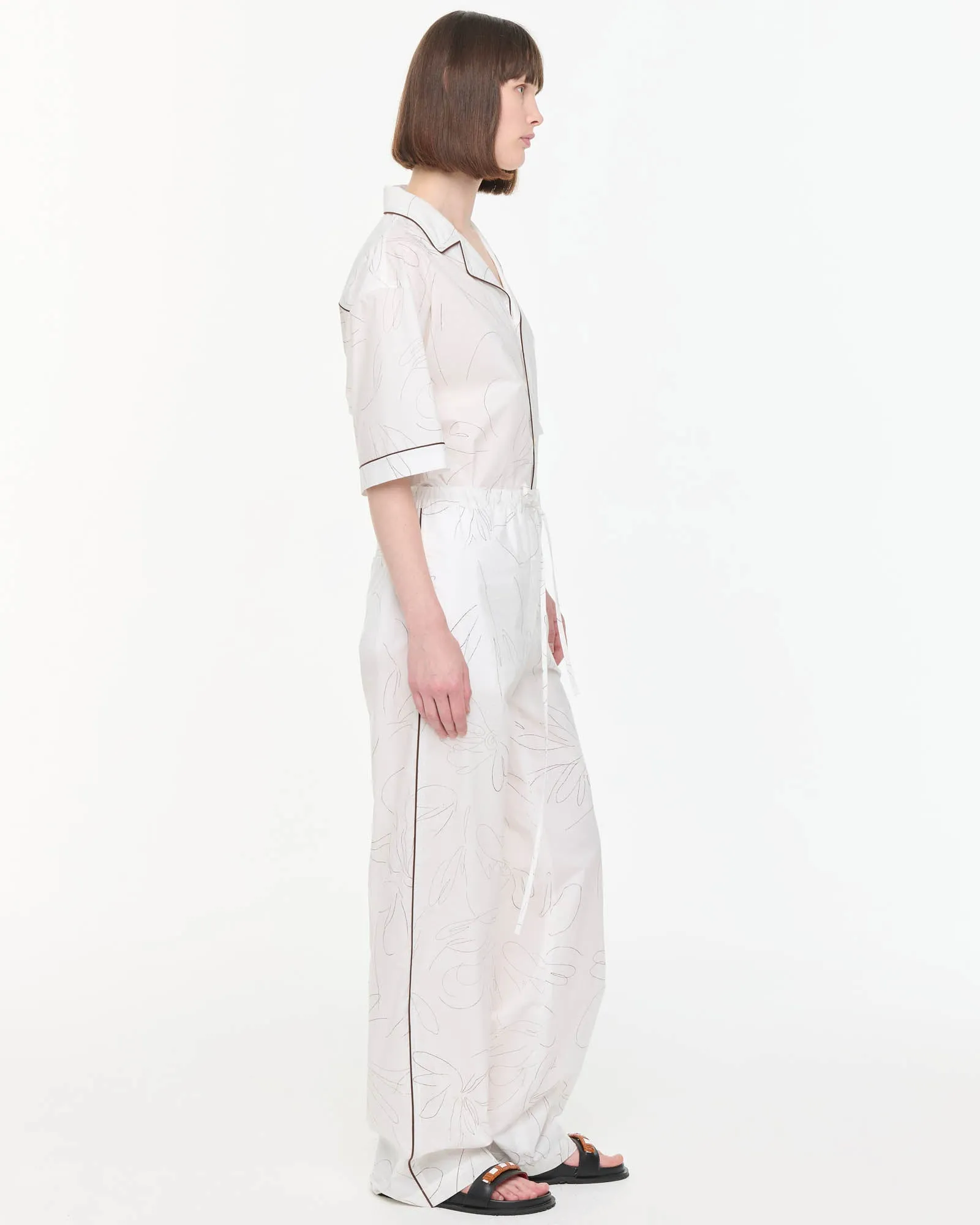 White Floral Cotton Pants sold by TNT Fashion product image thumbnail 4