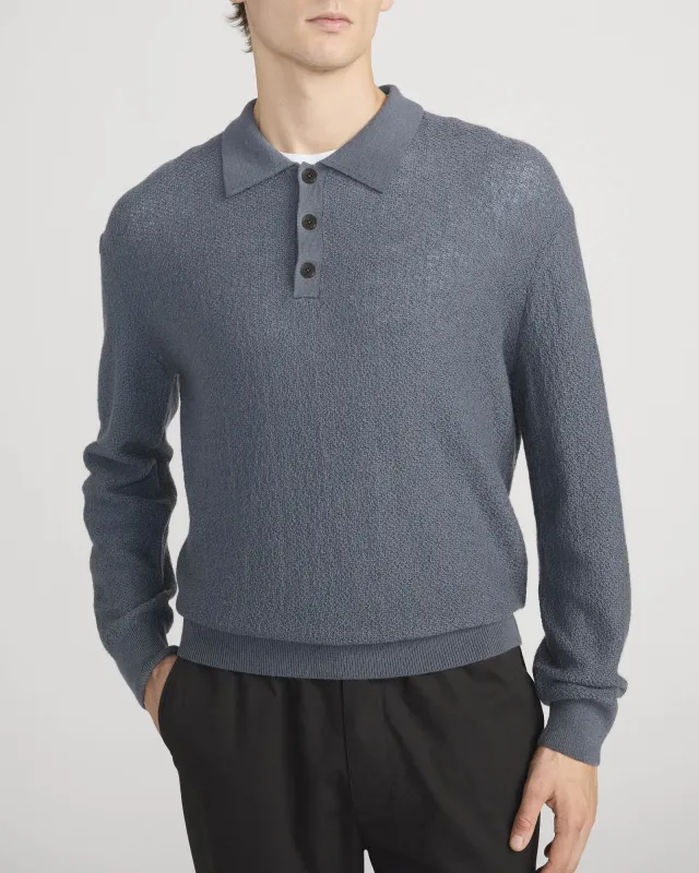 Long Sleeve Polo Sweater made by Frame Denim