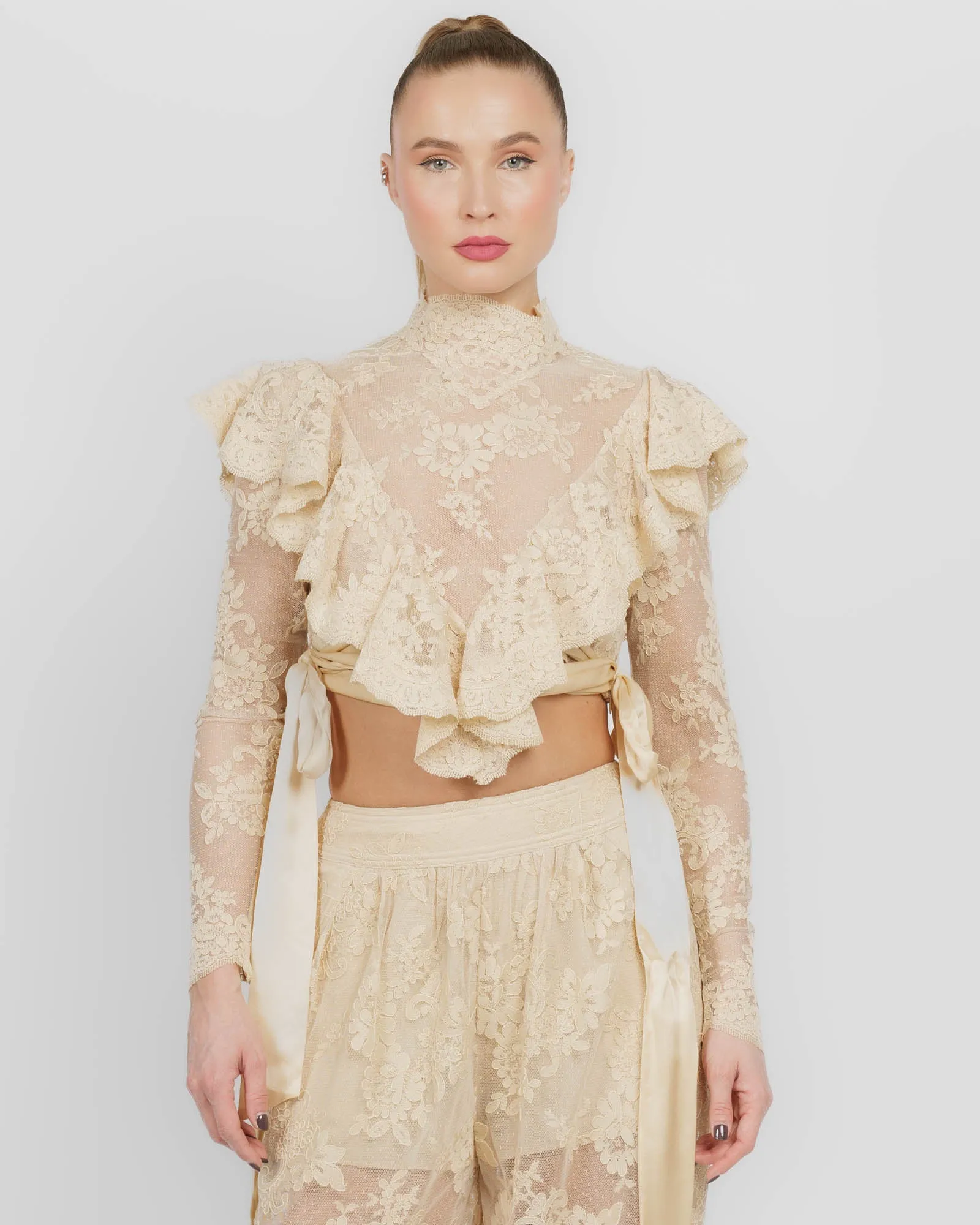 Luna Lace Long Sleeve Top sold by TNT Fashion