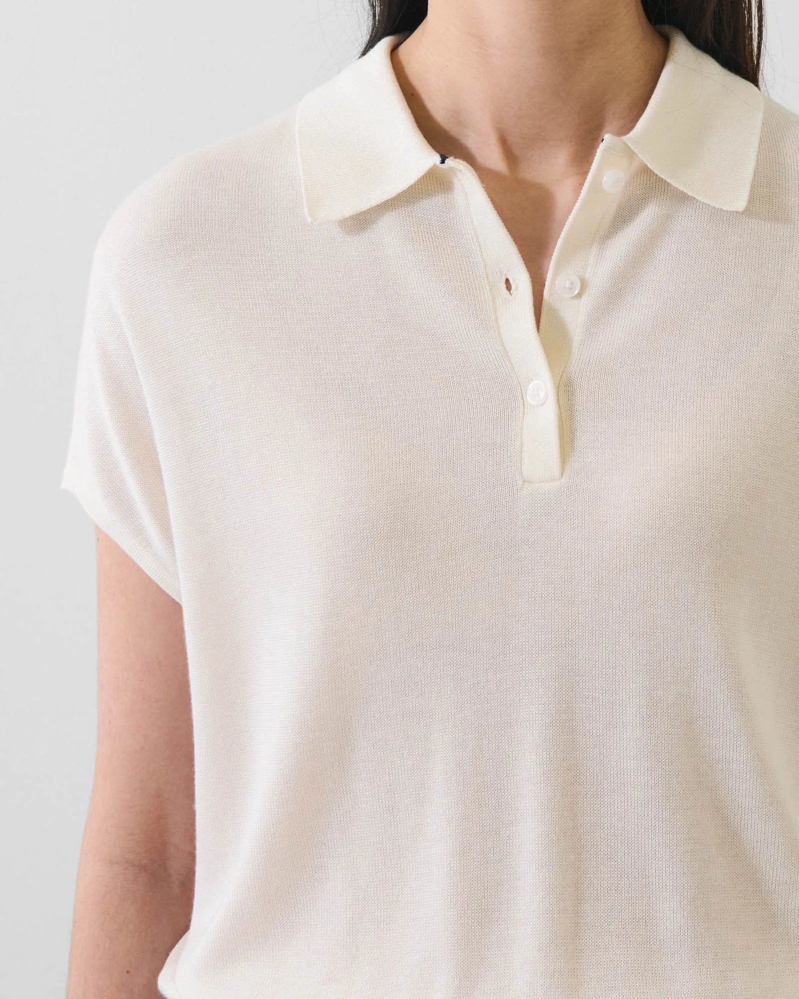 Lyocell Cashmere Blend Short Sleeve Polo sold by TNT Fashion product image thumbnail 3