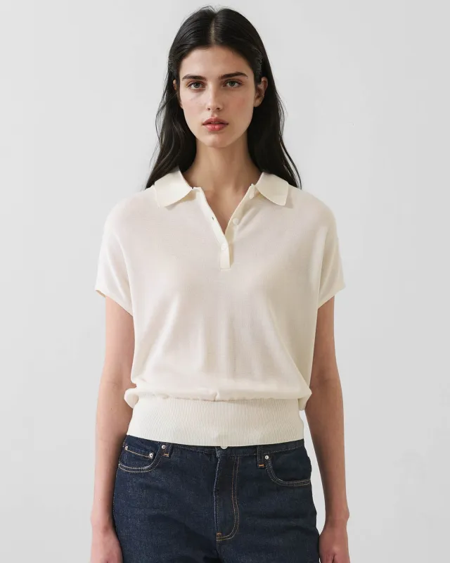 Lyocell Cashmere Blend Short Sleeve Polo made by Patrick Assaraf