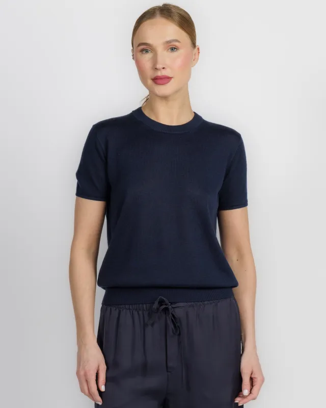 Short Sleeve Knit Crew Neck made by Patrick Assaraf