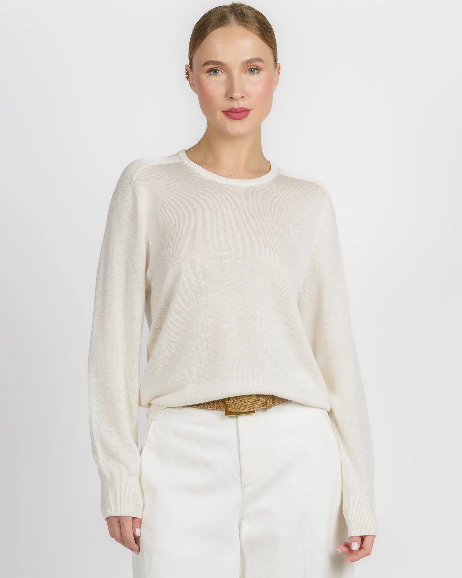 Long Sleeve Saddle Shoulder Crew sold by TNT Fashion
