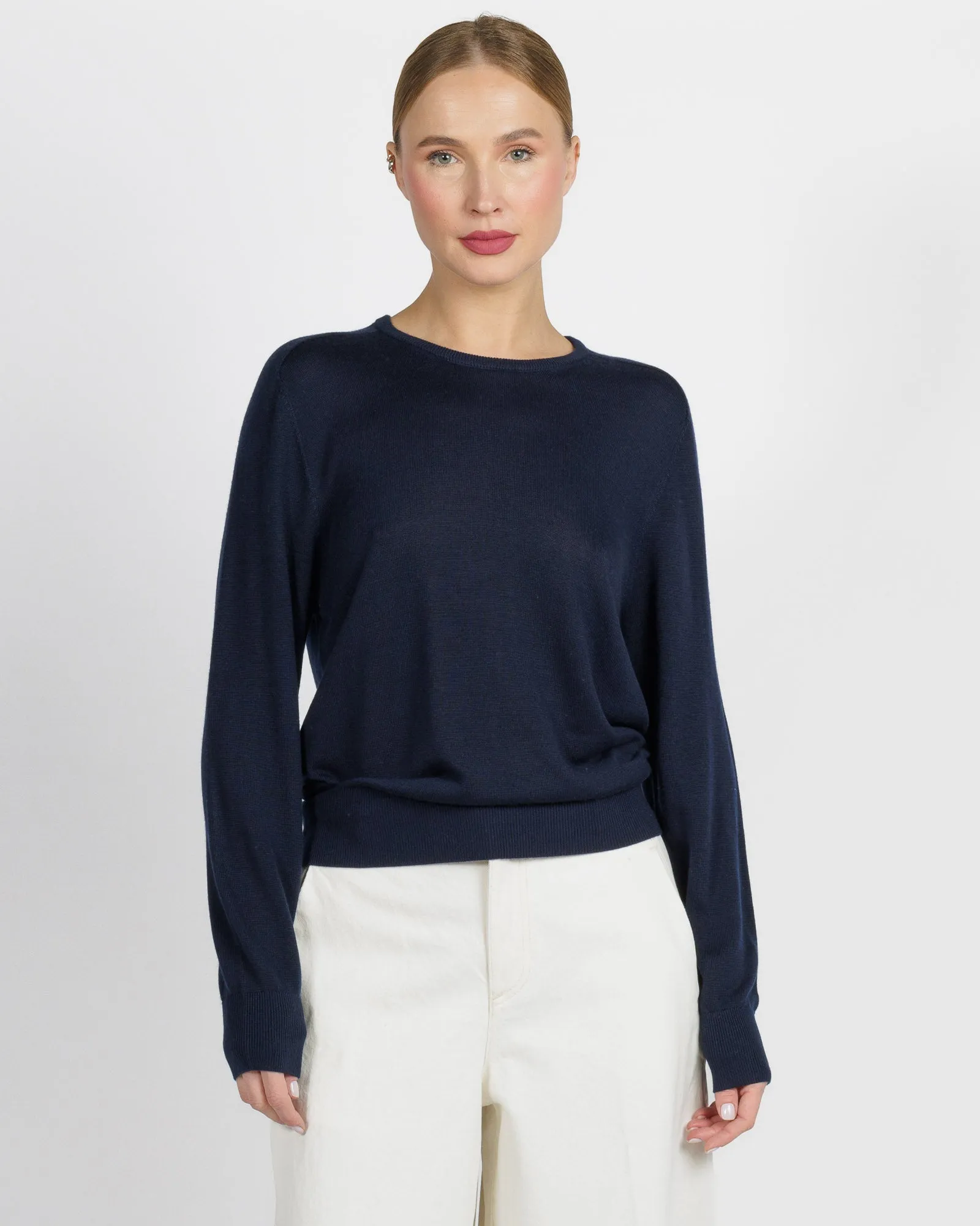 Long Sleeve Saddle Shoulder Crew sold by TNT Fashion