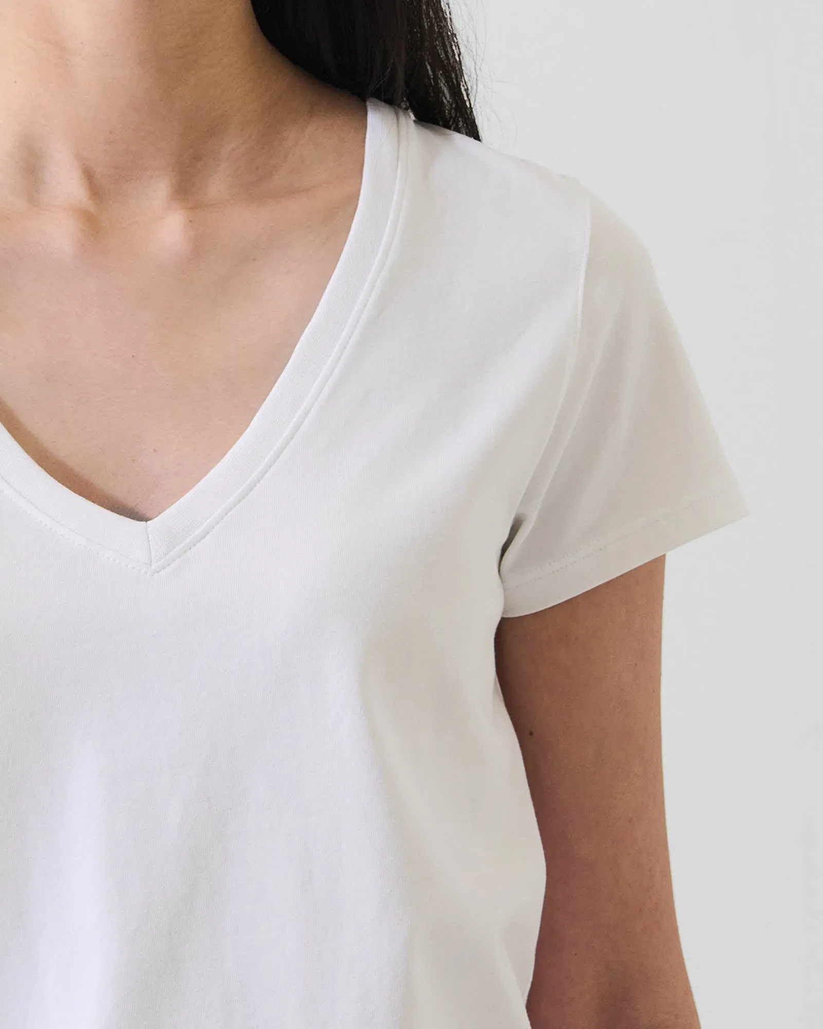 Pima Cotton Stretch Slim V-Neck T-Shirt sold by TNT Fashion product image thumbnail 3