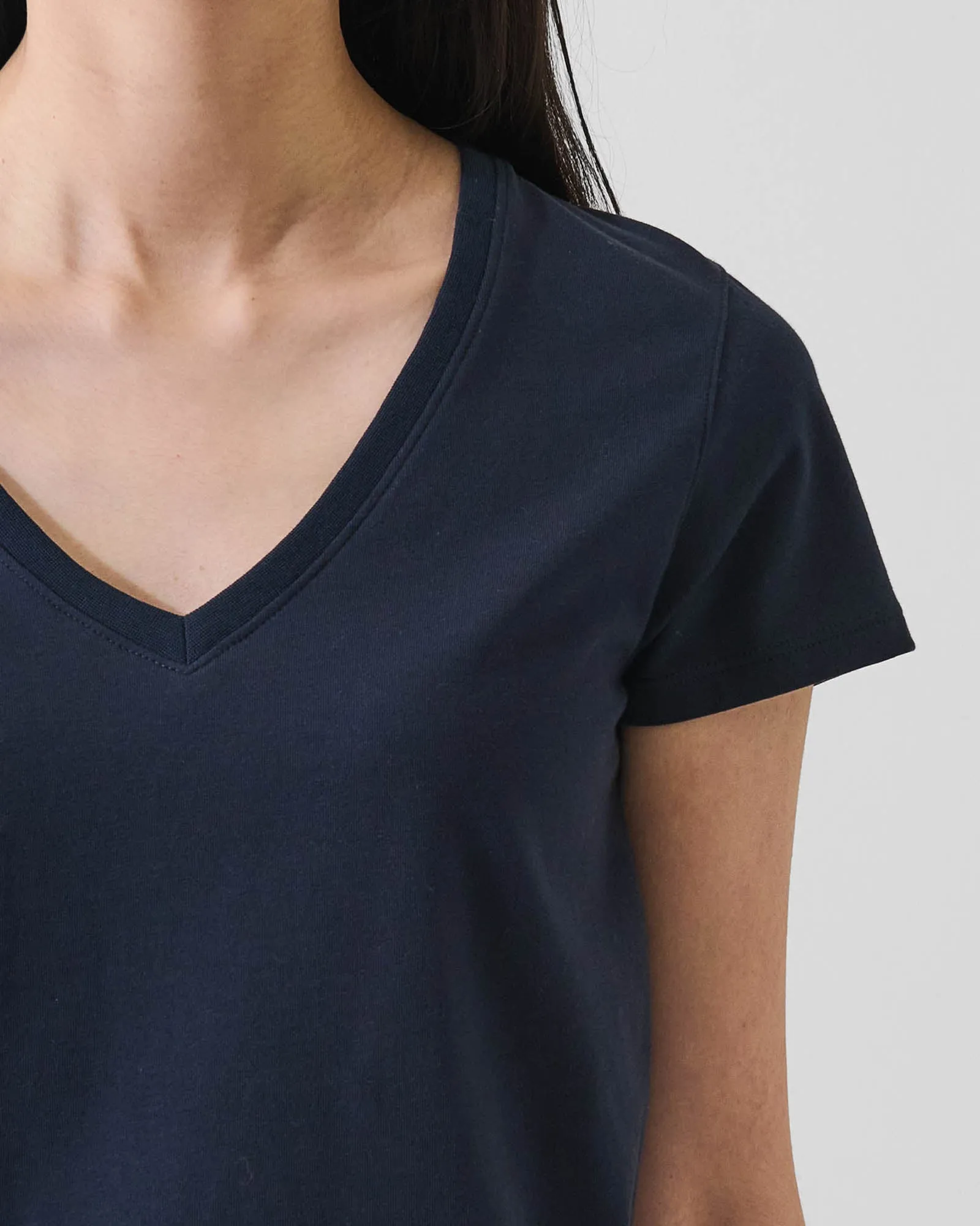 Pima Cotton Stretch Slim V-Neck T-Shirt sold by TNT Fashion product image thumbnail 3