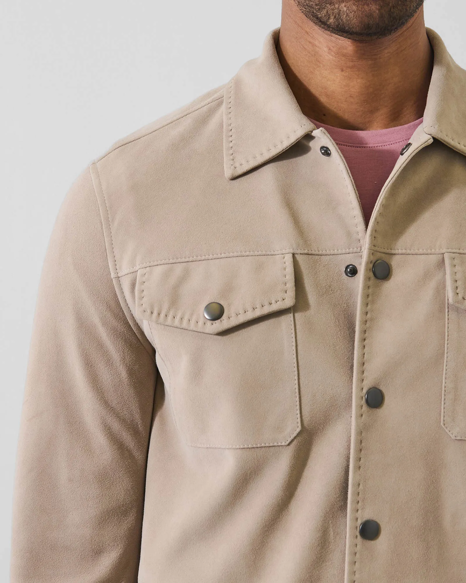 Suede Snap Front Shirt Jacket sold by TNT Fashion product image thumbnail 3