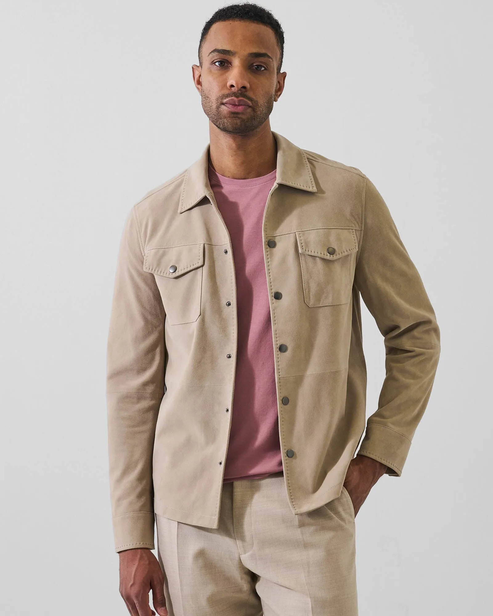 Suede Snap Front Shirt Jacket sold by TNT Fashion product image thumbnail 2