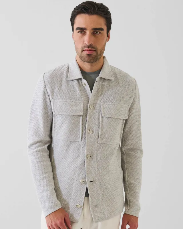 Cotton Textured Knit Shirt Jacket made by Patrick Assaraf