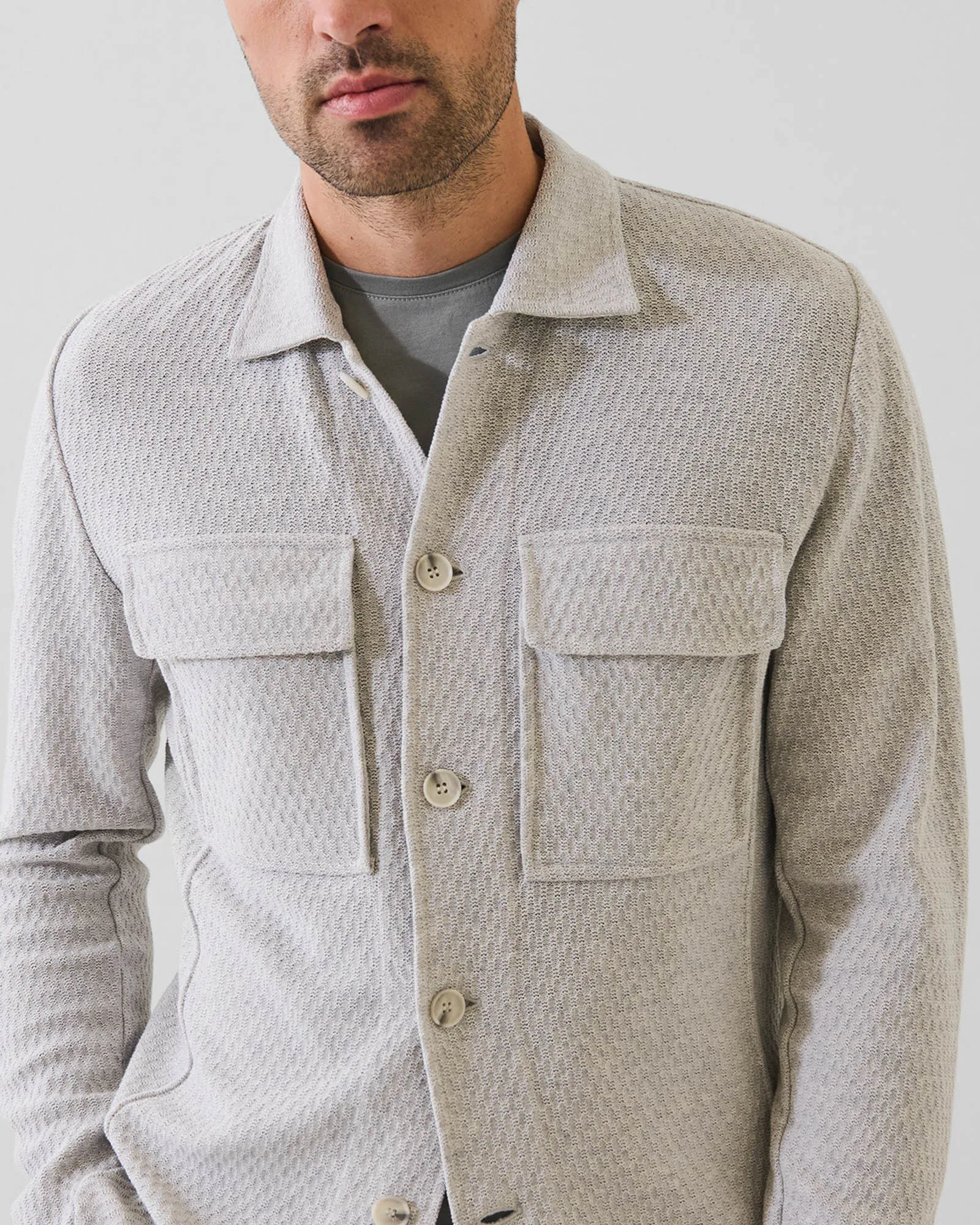 Cotton Textured Knit Shirt Jacket sold by TNT Fashion product image thumbnail 3