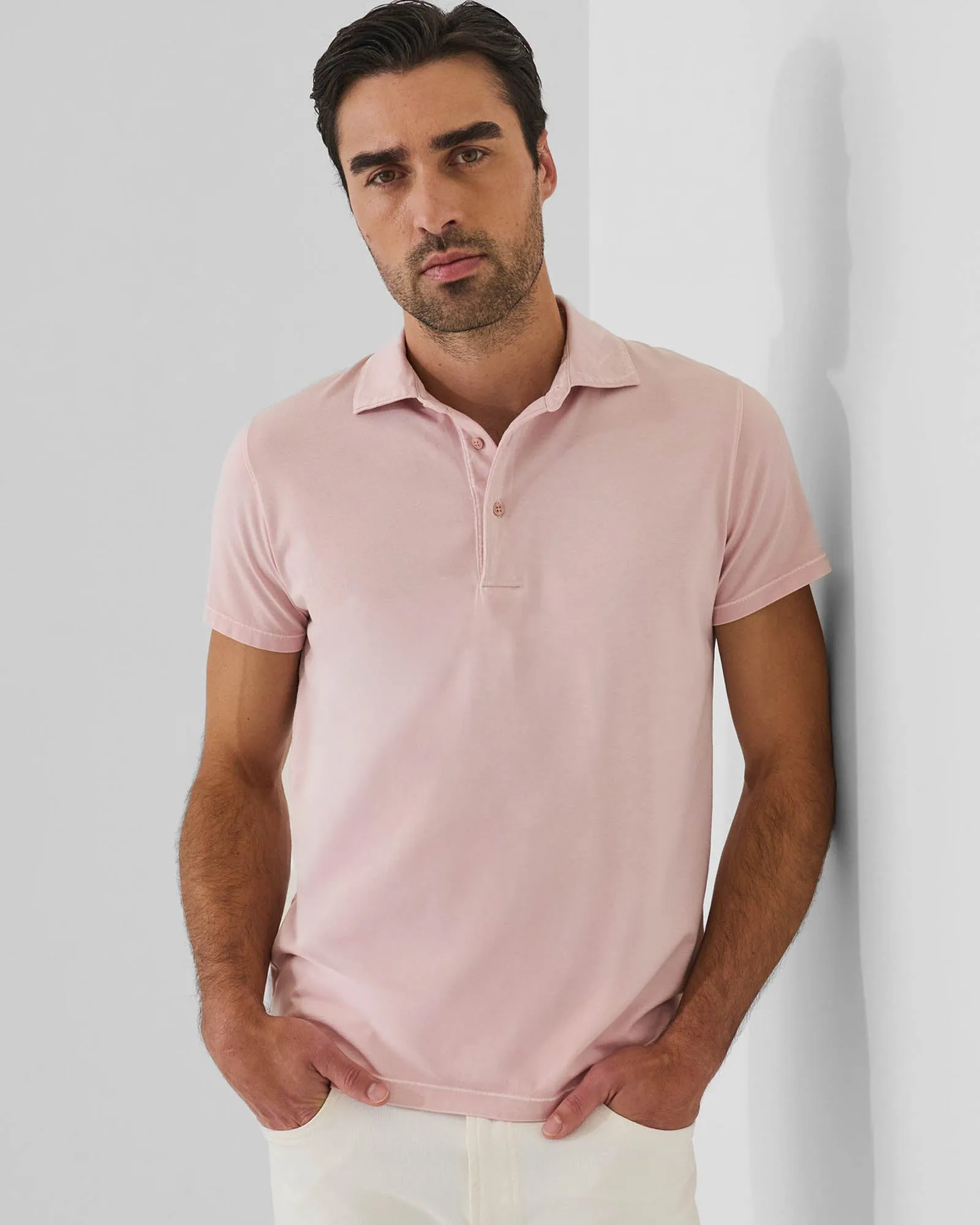 Pima Cotton Stretch Vintage Wash Short Sleeve Polo sold by TNT Fashion product image thumbnail 2