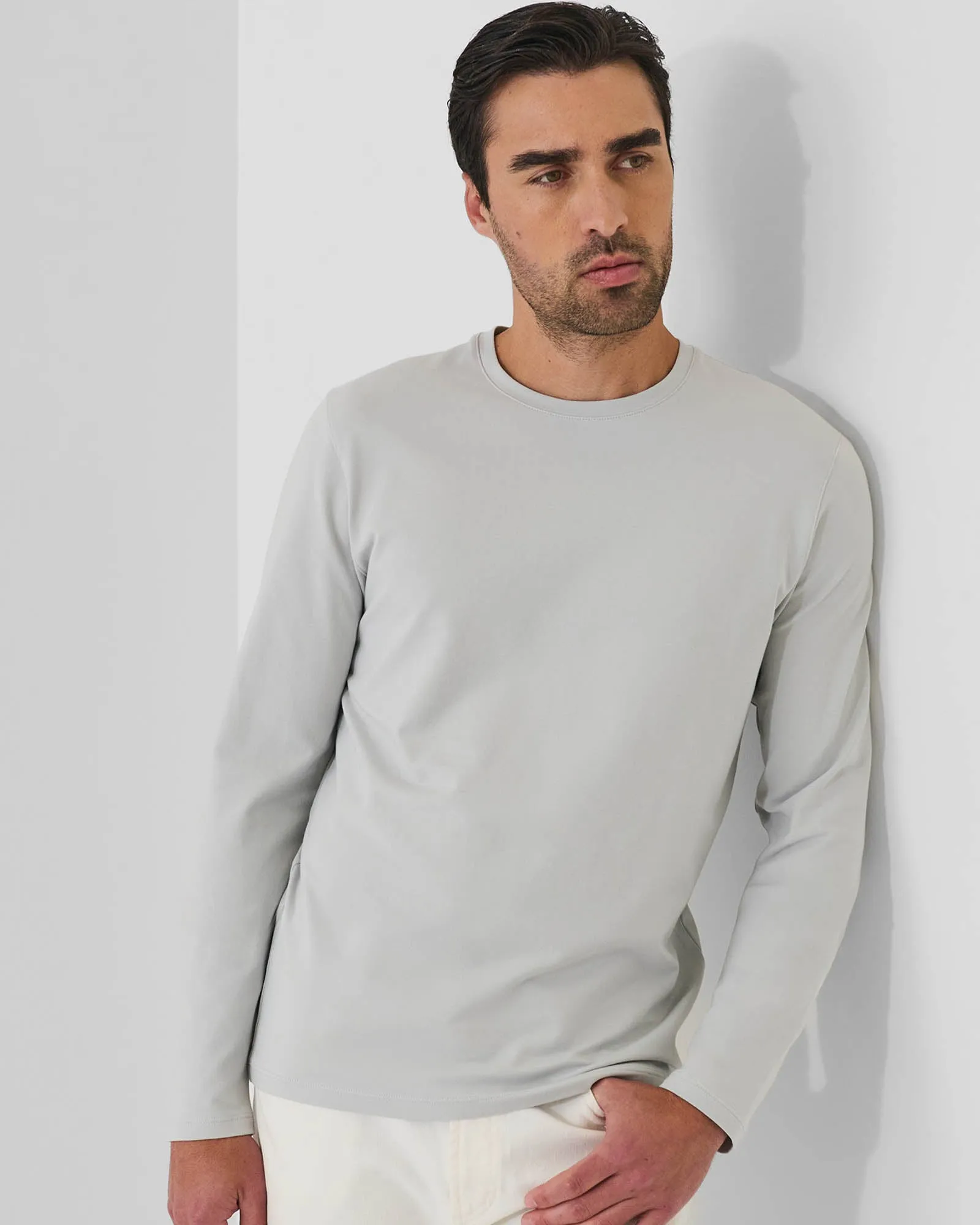 Pima Cotton Stretch Long Sleeve T-Shirt sold by TNT Fashion product image thumbnail 2