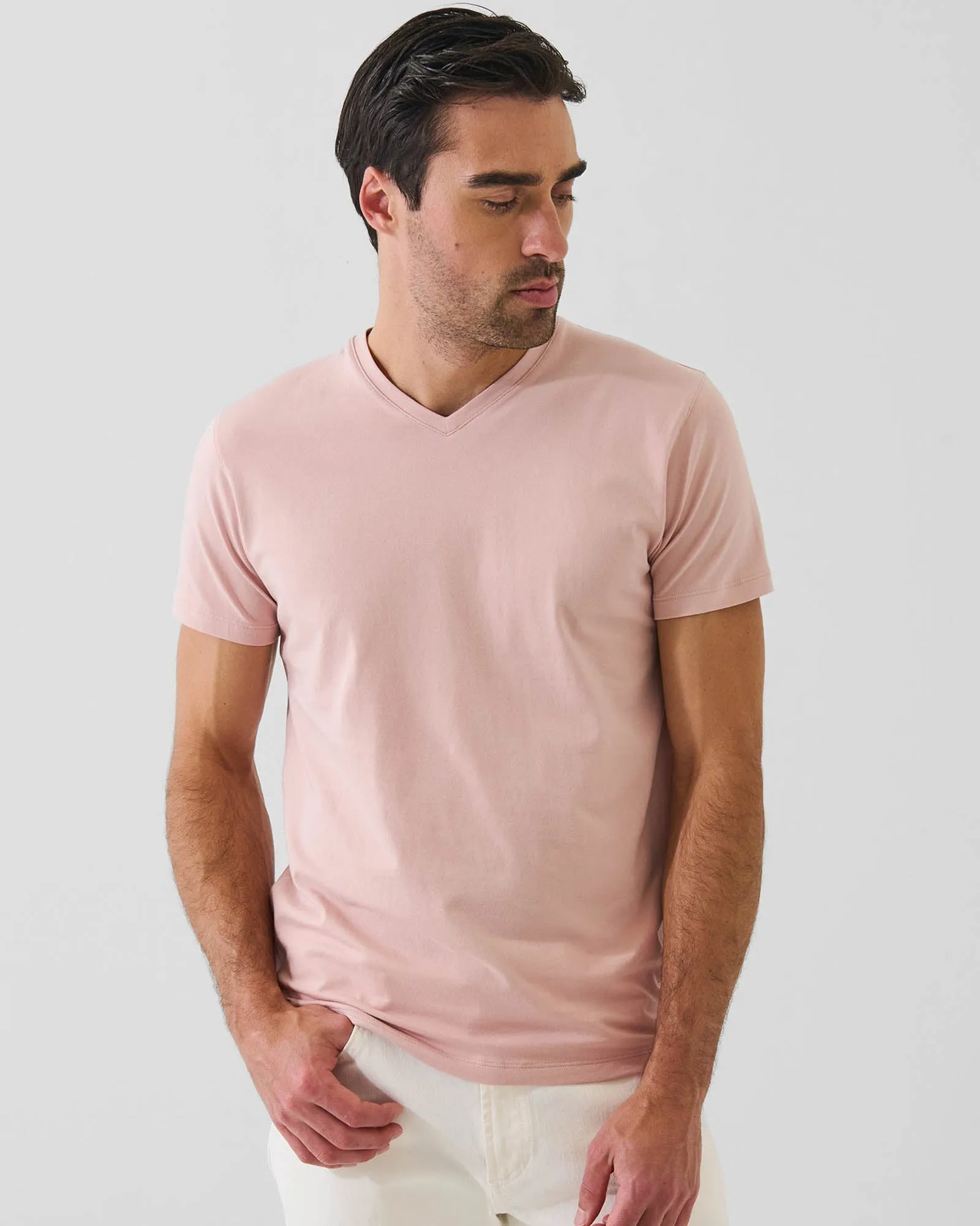 Pima Cotton Stretch V-Neck T-Shirt sold by TNT Fashion product image thumbnail 2