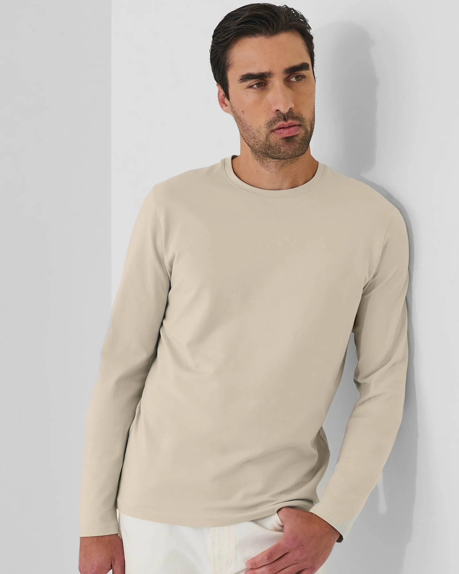 Pima Cotton Stretch Long Sleeve T-Shirt sold by TNT Fashion product image thumbnail 2