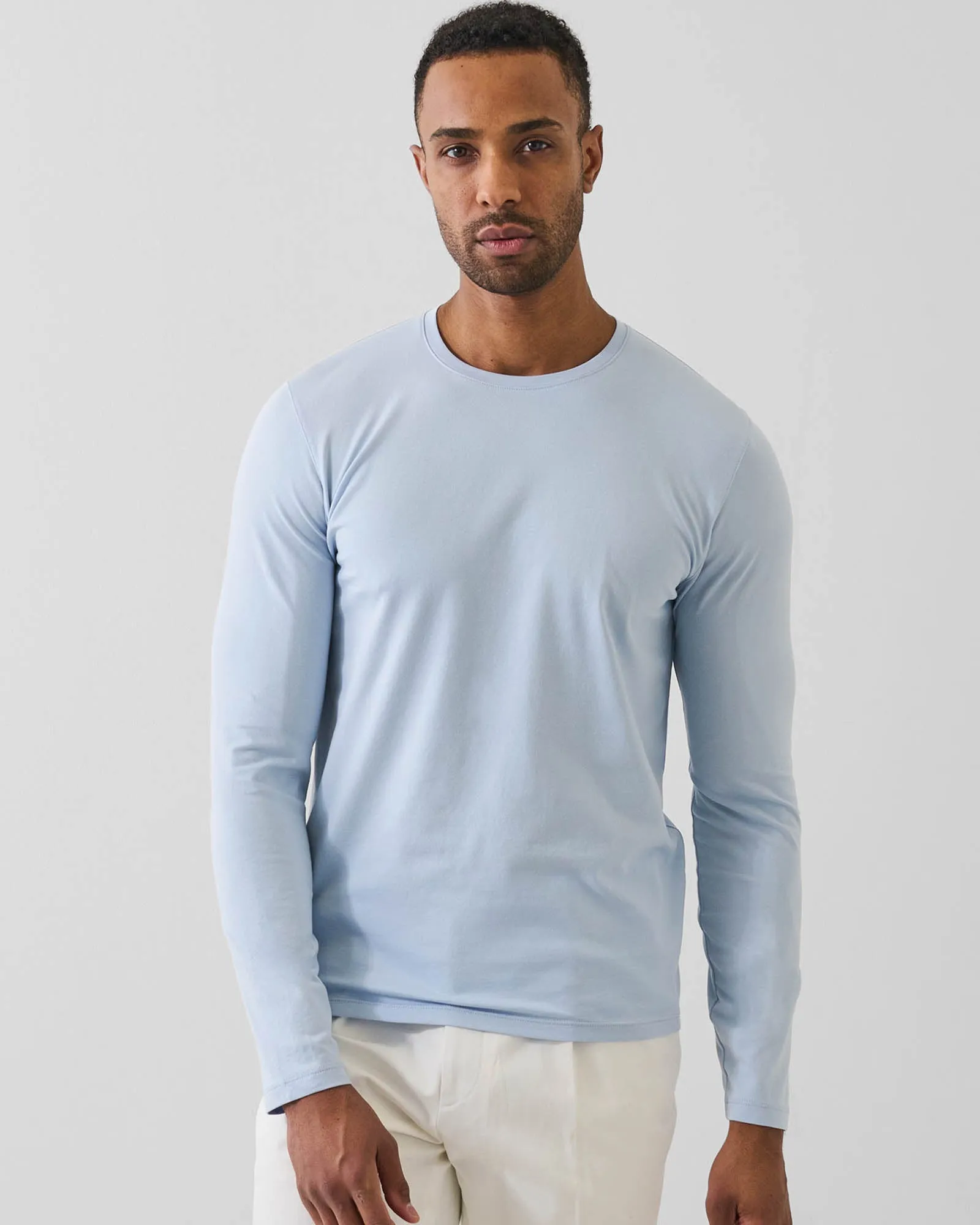Pima Cotton Stretch Long Sleeve T-Shirt sold by TNT Fashion product image thumbnail 2