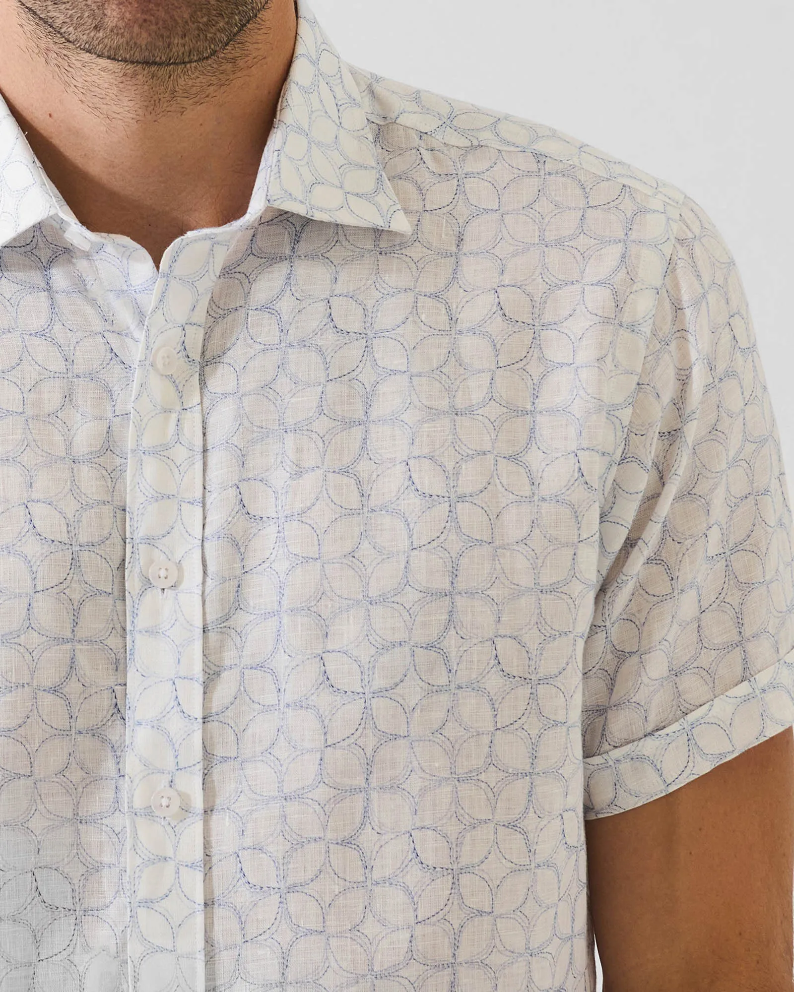 Geometric Print Linen Shirt sold by TNT Fashion product image thumbnail 3